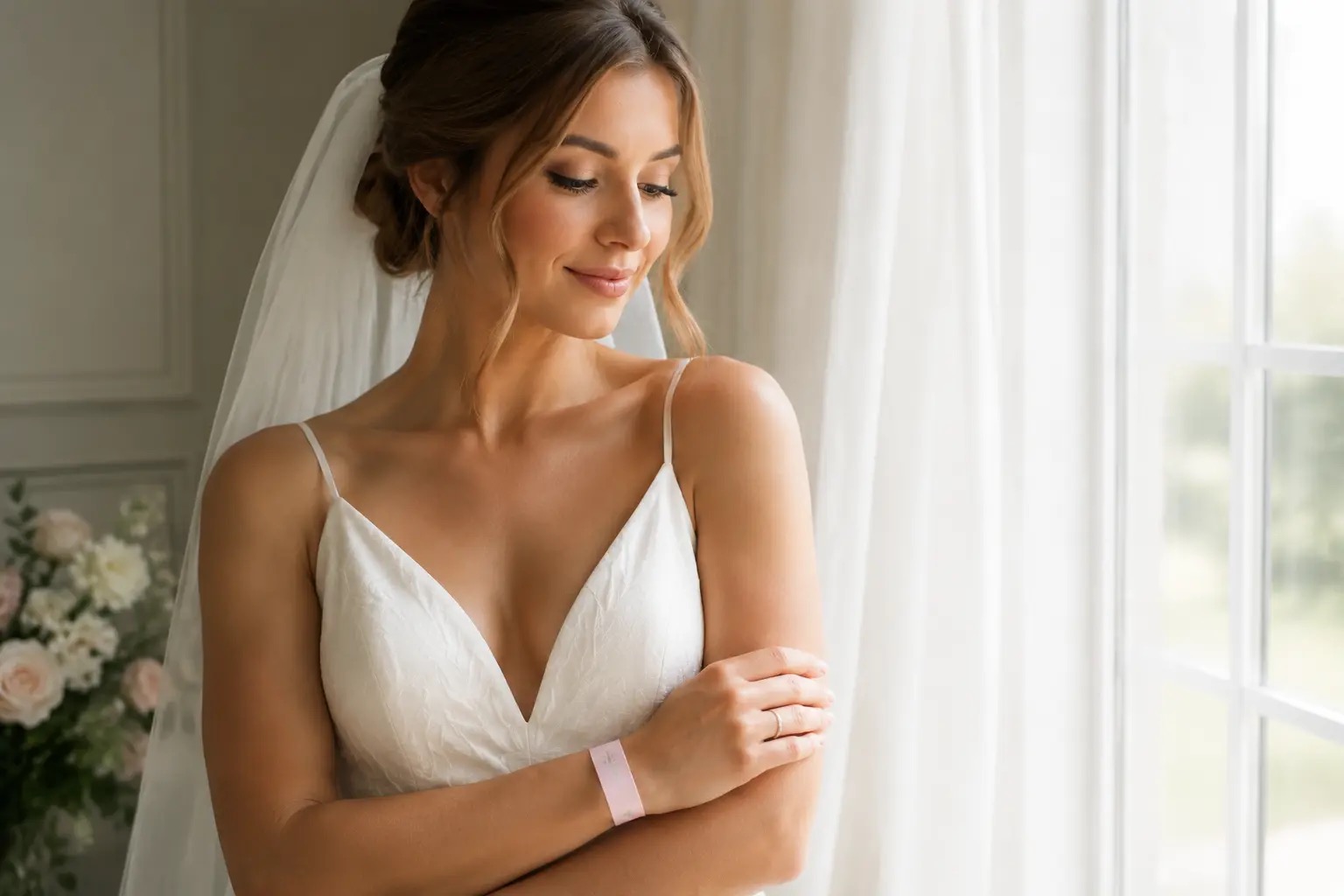 Design de bracelet de mariage en tissu