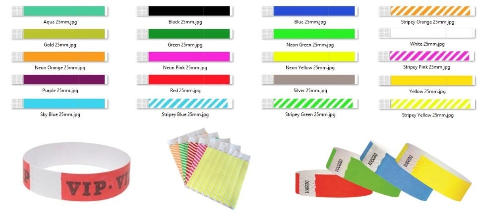 Bracelets Tyvek unis