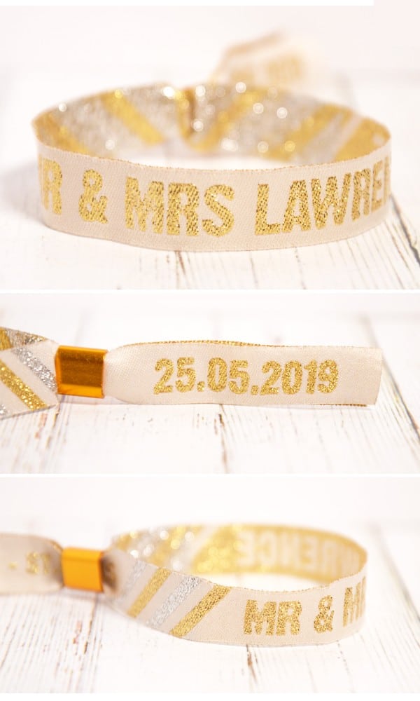 Design pailleté de bracelets en tissu pour mariage