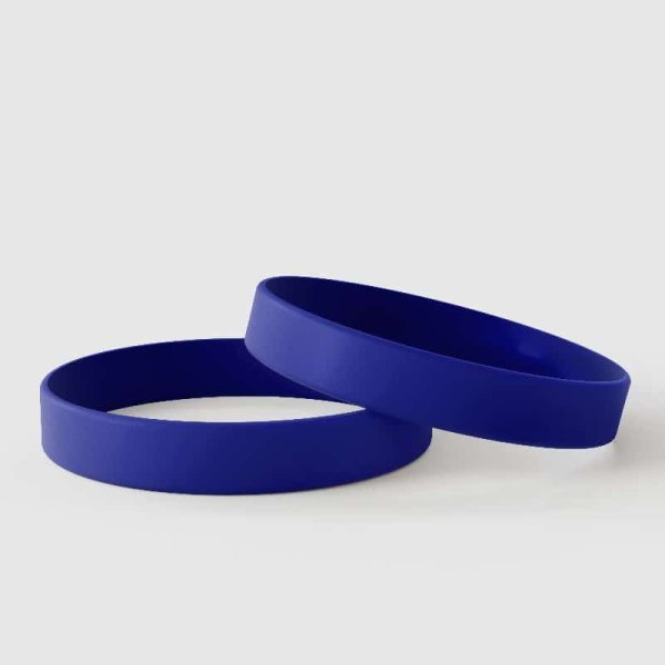 Bracelets en silicone unis bleu foncé