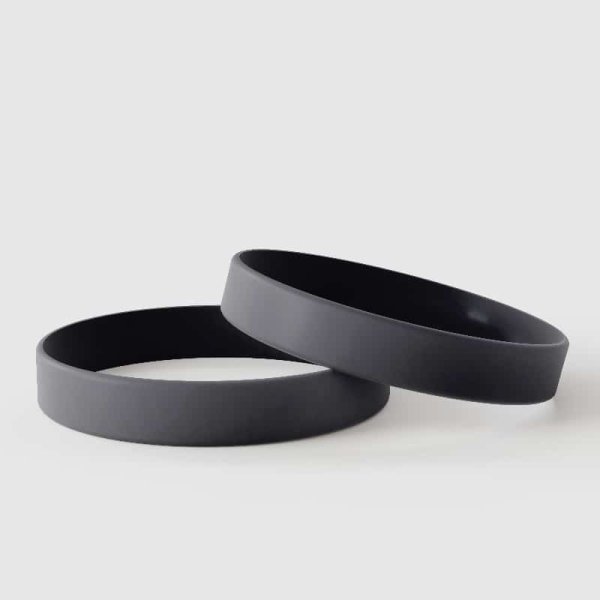 Bracelets noirs unis - Bracelets en silicone noirs unis