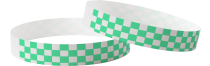 Bracelet Tyvek uni à carreaux verts