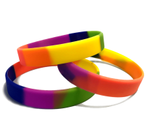 Bracelets en silicone arc-en-ciel sans impression en France