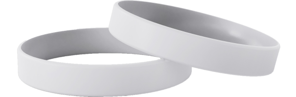 Blanc uni - Bracelets en silicone simples